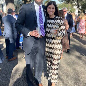 Dylan Lex Black & White Crochet Midi Dress